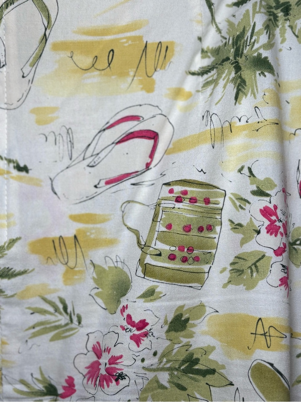 Tropical Island Print Wrap Skirt | Beach Vacation Resort Skirt | Coastal Summer - Picture 5 of 6